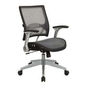 Light Air Grid® Back and Seat Manager’s Chair with Flip Arms, and Angled Platinum Finished Nylon Base