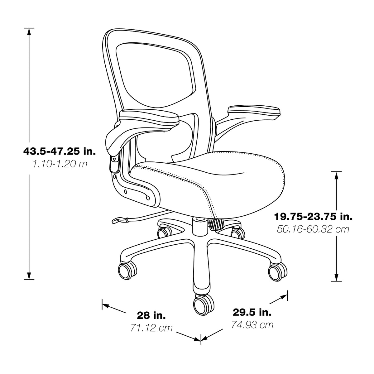 Big and Tall Mesh Back Executive Chair, Black Mesh Fabric Seat
