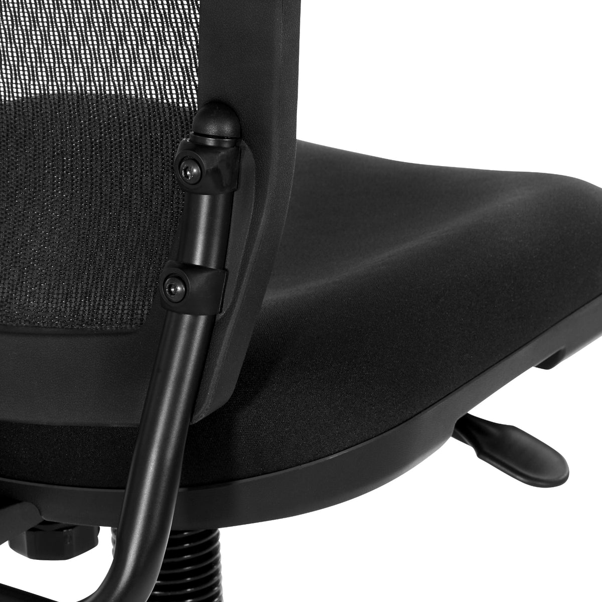 Soft PU Padded Back Frame Drafting Chair with ProGrid® Mesh Back and Adjustable Footring, 10" Full Cylinder Travel, FreeFlex® II Coal Padded Fabric Seat