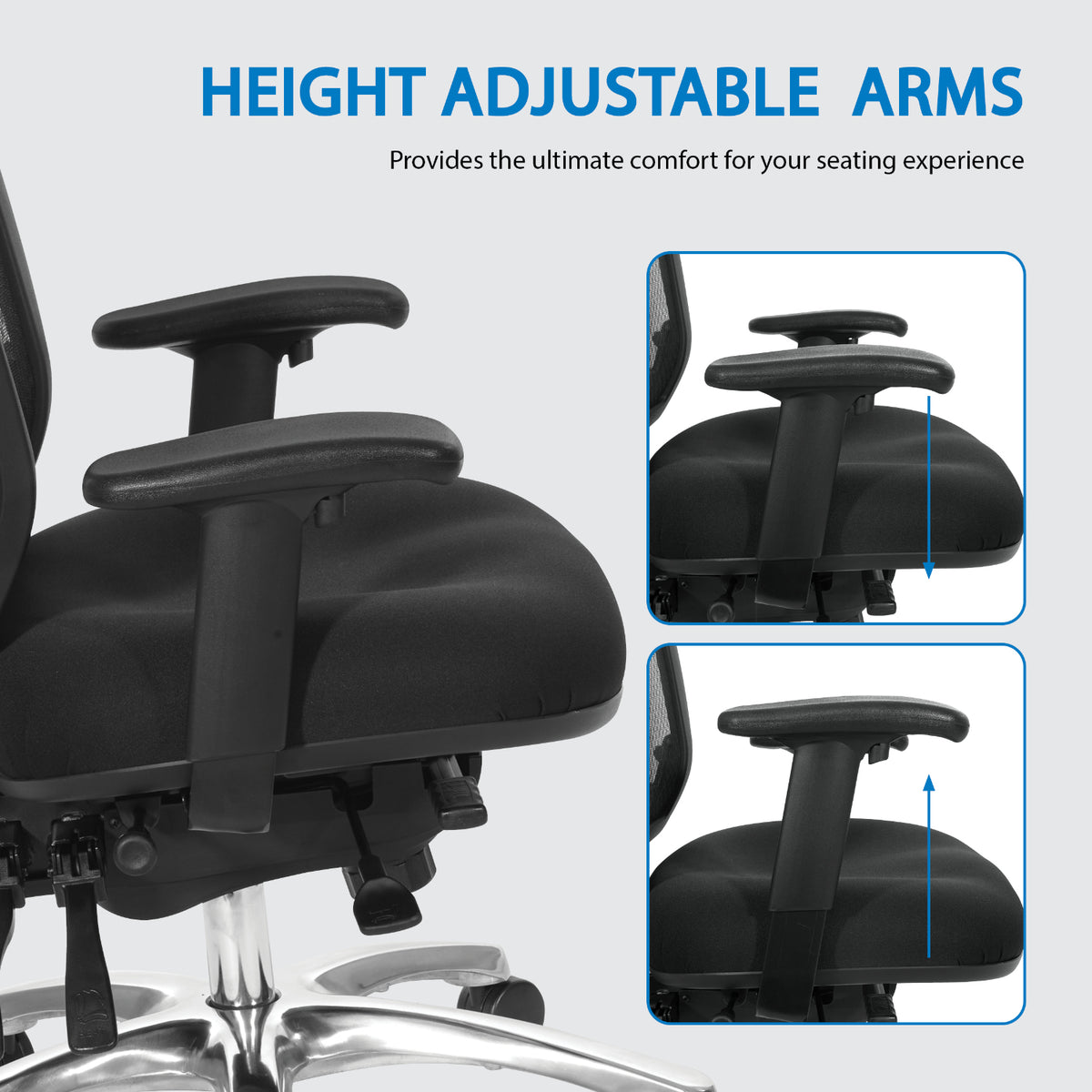 Soft Frame Task Chair with Multi-Function Control, ProGrid Mesh Back and Padded Fabric Seat