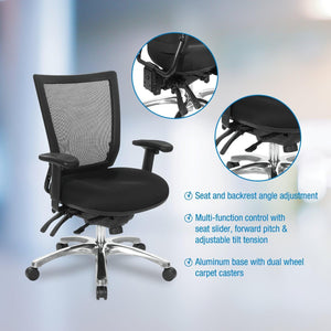Soft Frame Task Chair with Multi-Function Control, ProGrid Mesh Back and Padded Fabric Seat