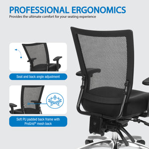 Soft Frame Task Chair with Multi-Function Control, ProGrid Mesh Back and Padded Fabric Seat