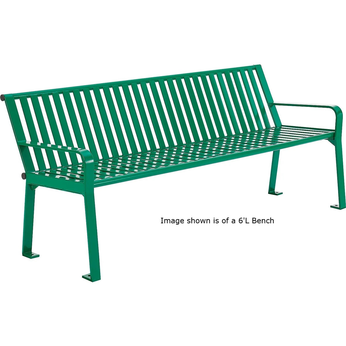 Global Industrial Steel Slat Park Bench, 4'