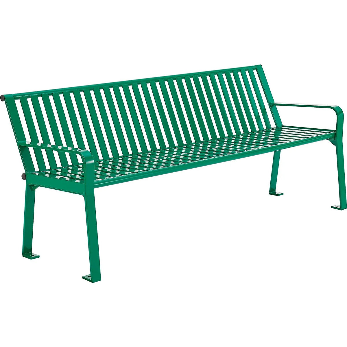 Global Industrial Steel Slat Park Bench, 6'