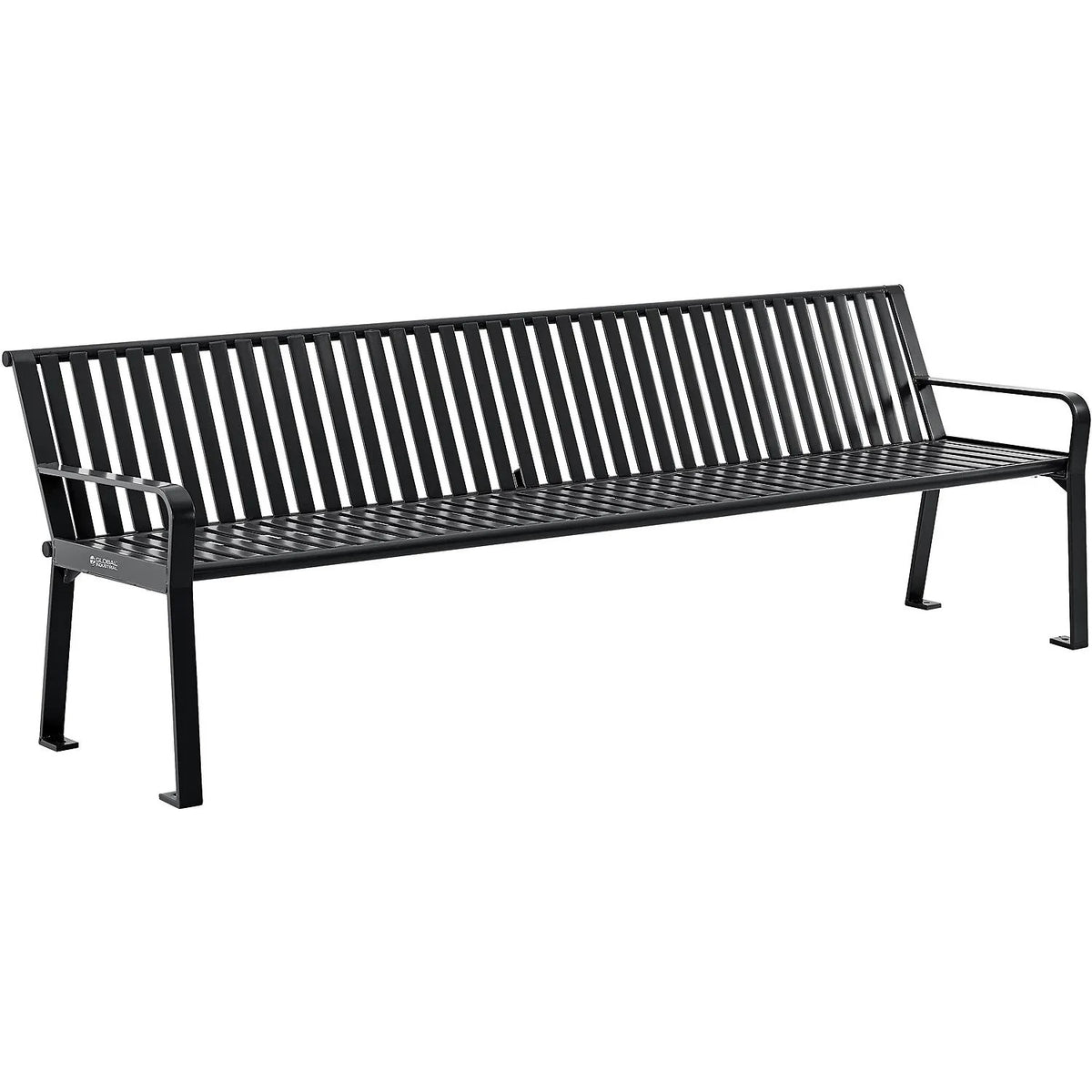 Global Industrial Steel Slat Park Bench, 8'