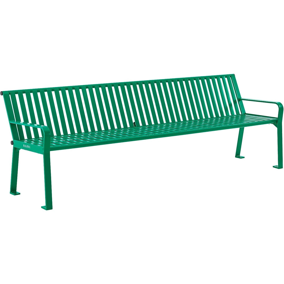 Global Industrial Steel Slat Park Bench, 8'