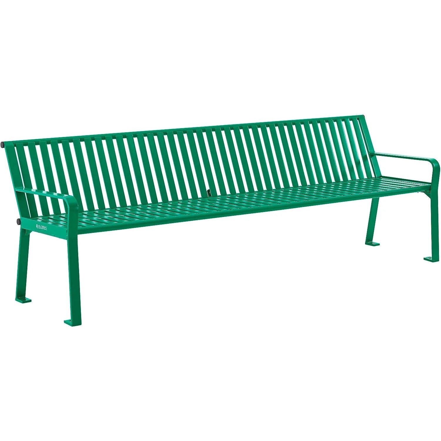 Global Industrial Steel Slat Park Bench, 8'