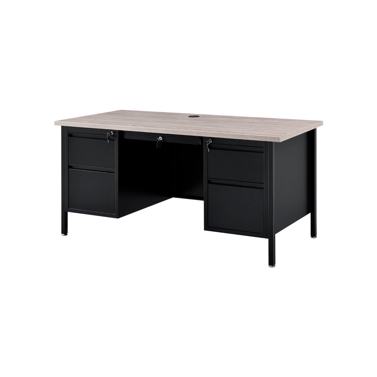 Nextgen Double Pedestal Metal Teachers Desk, 60" W x 30" D