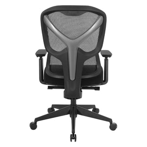 Deluxe Mid-Back Executive Chair with Breathable Black Mesh Back and Black Fabric Seat