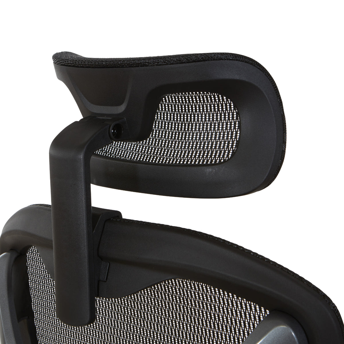 Manager's Chair with Headrest. Breathable Black Mesh Back and  Black Fabric Seat