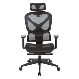 Manager's Chair with Headrest, Breathable Black Mesh Seat and Back