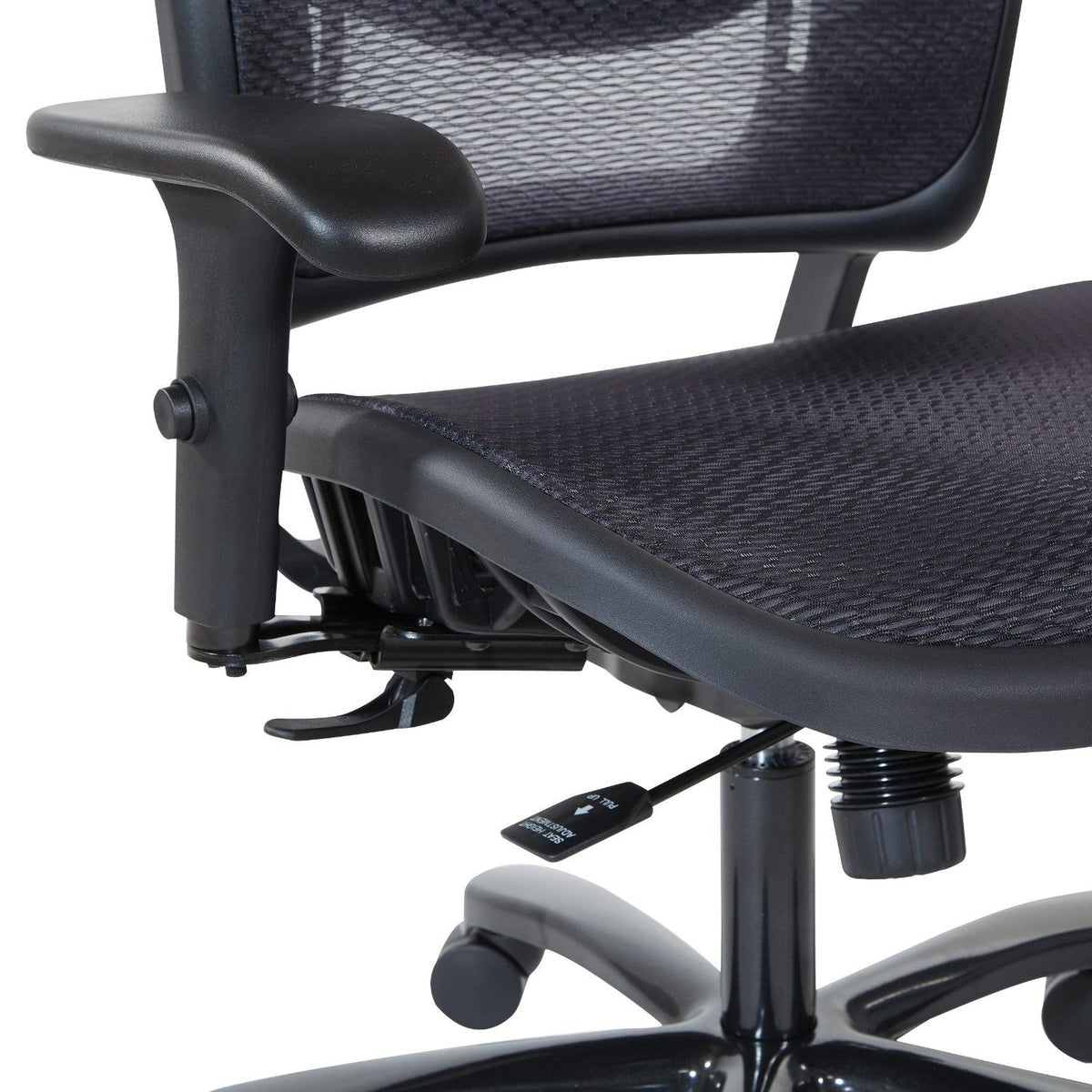 Big and Tall Air Grid Seat and Back Manager's Chair with Height Adjustable Lumbar Support, 2-Way Adjustable Arms and Industrial Steel Finish Base