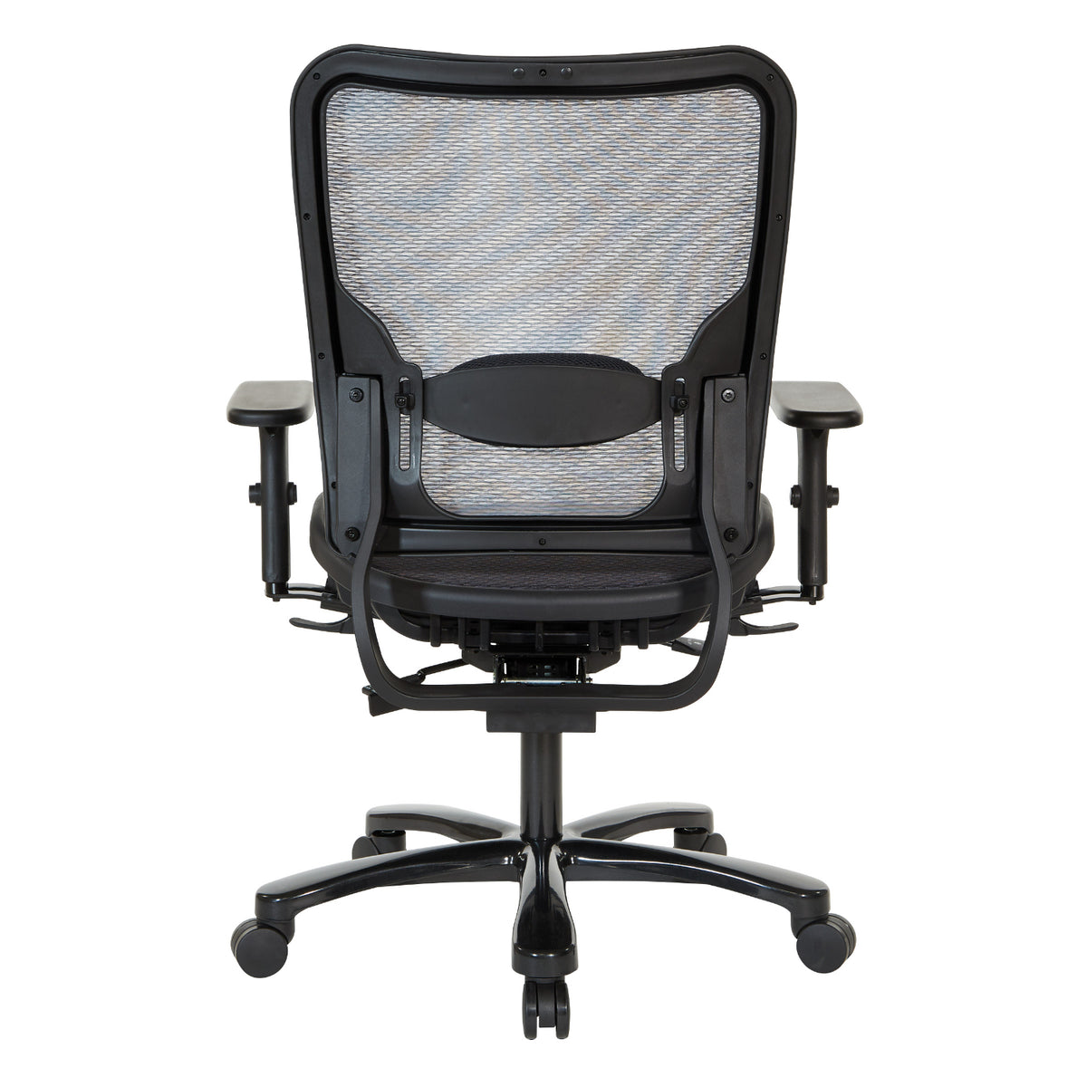 Big and Tall Air Grid Seat and Back Manager's Chair with Height Adjustable Lumbar Support, 2-Way Adjustable Arms and Industrial Steel Finish Base