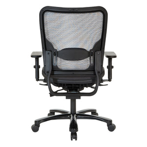 Big and Tall Air Grid Seat and Back Manager's Chair with Height Adjustable Lumbar Support, 2-Way Adjustable Arms and Industrial Steel Finish Base