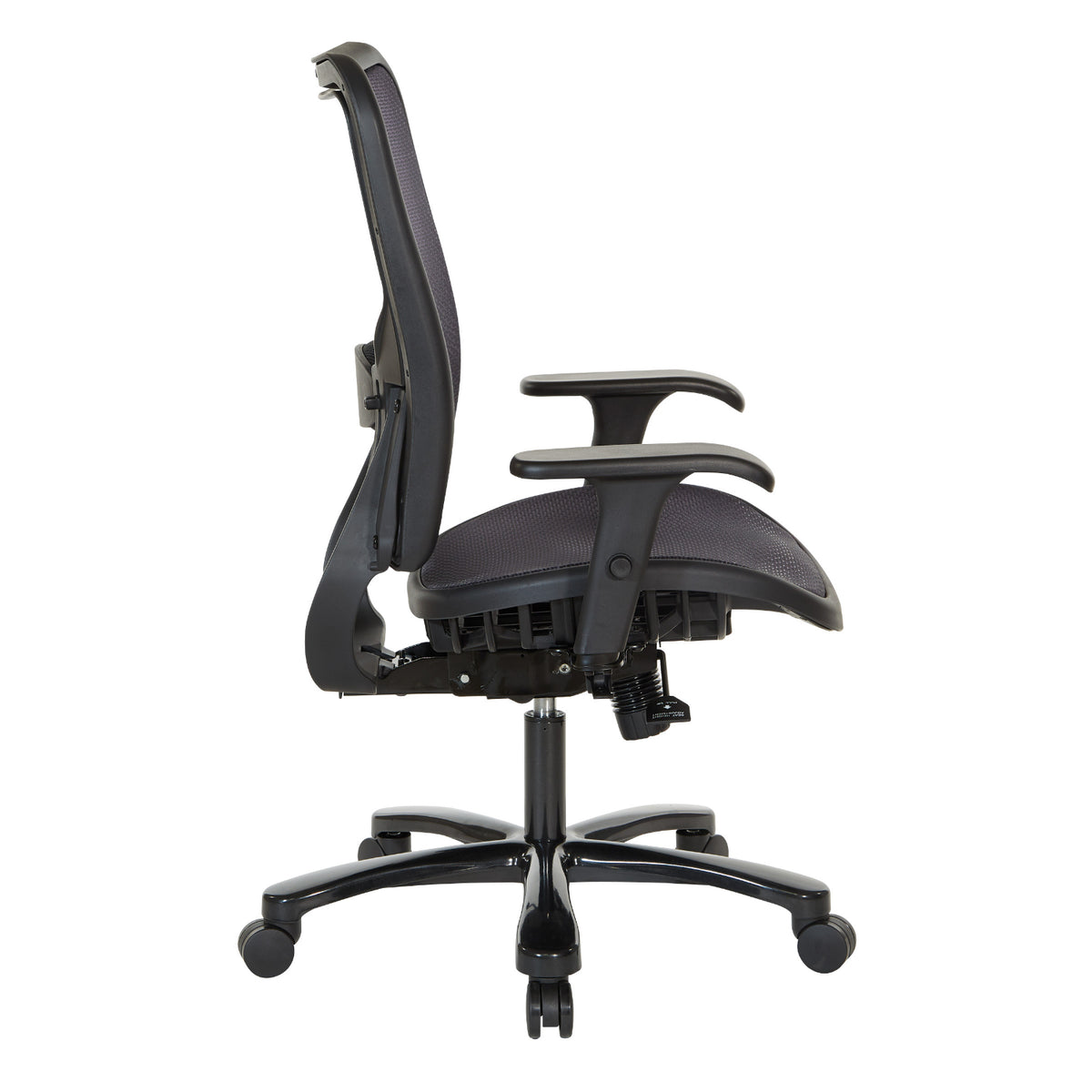 Big and Tall Air Grid Seat and Back Manager's Chair with Height Adjustable Lumbar Support, 2-Way Adjustable Arms and Industrial Steel Finish Base