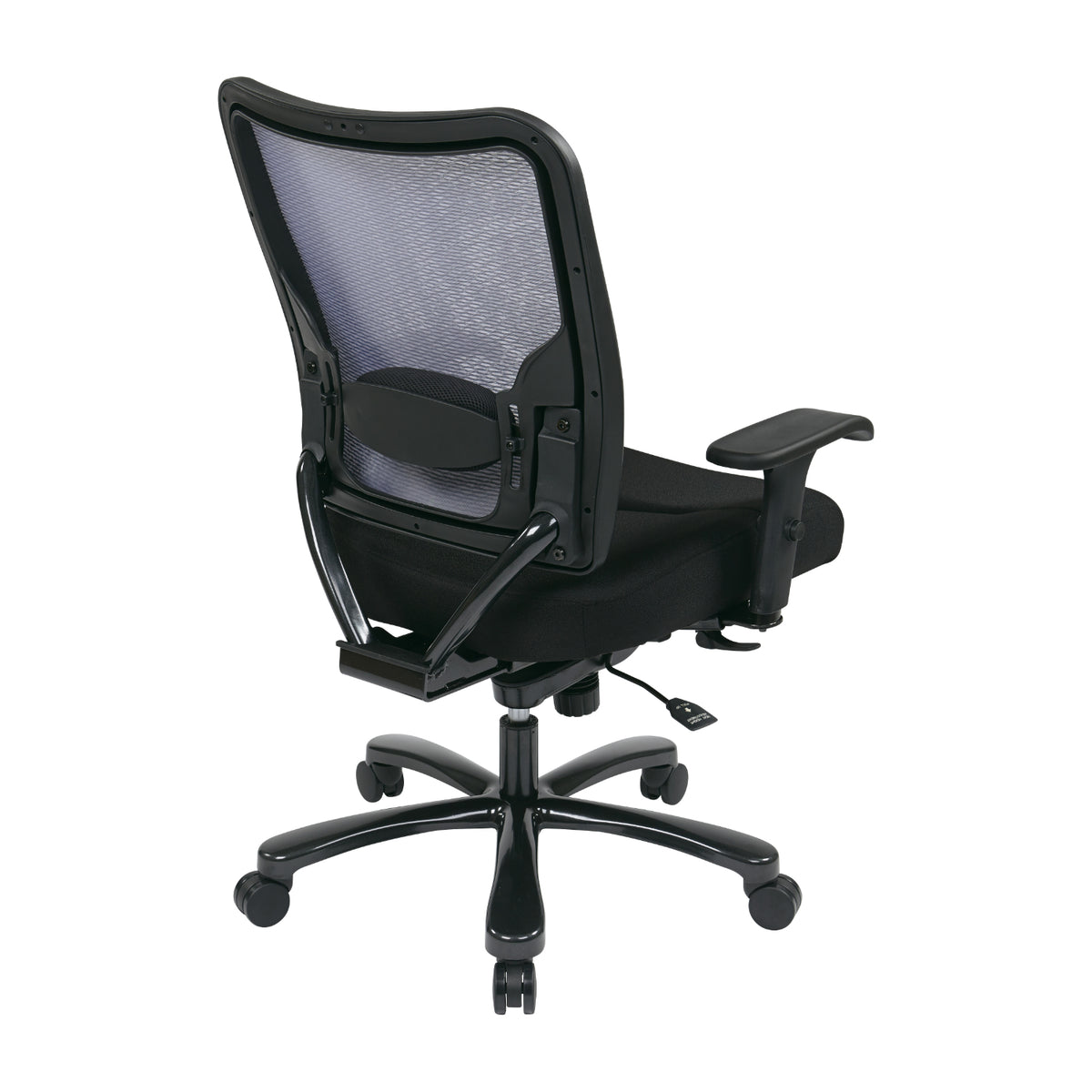 Big & Tall Double AirGrid® Back and Fabric Seat Ergonomic Chair with Adjustable Lumbar, 2-Way Adjustable Arms and Industrial Steel Finish Base