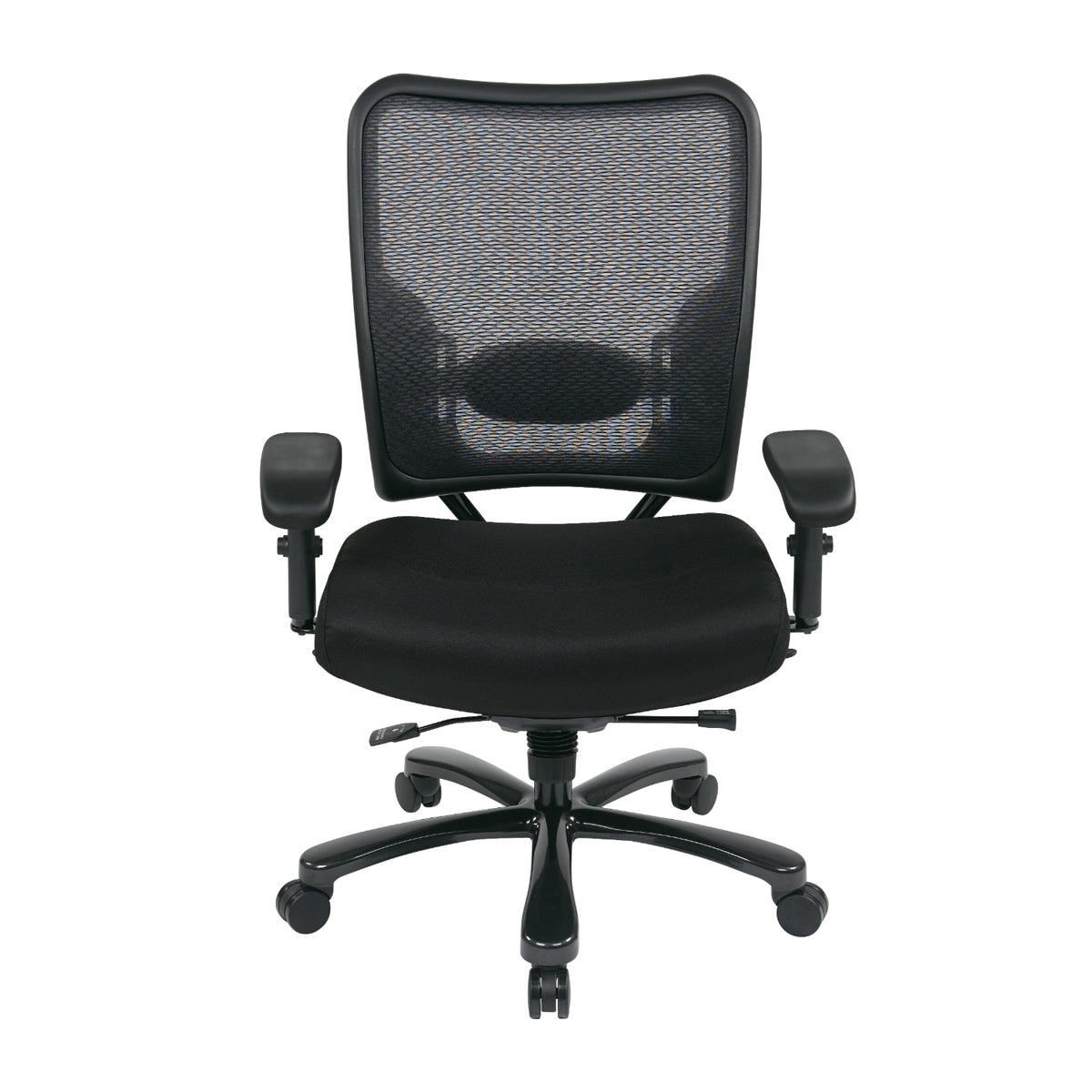 Big & Tall Double AirGrid® Back and Fabric Seat Ergonomic Chair with Adjustable Lumbar, 2-Way Adjustable Arms and Industrial Steel Finish Base