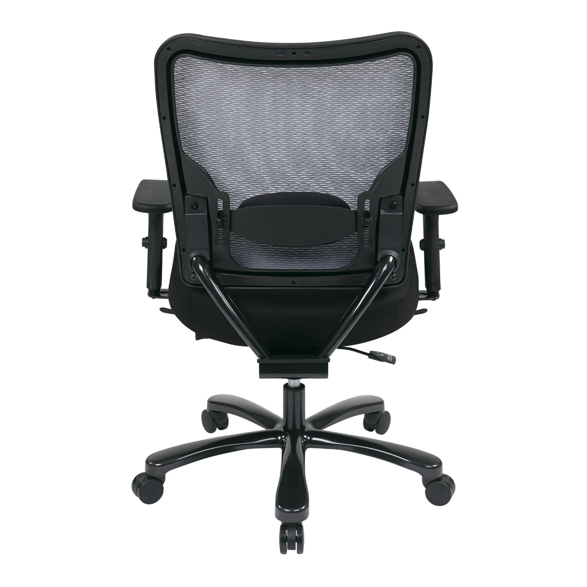 Big & Tall Double AirGrid® Back and Fabric Seat Ergonomic Chair with Adjustable Lumbar, 2-Way Adjustable Arms and Industrial Steel Finish Base