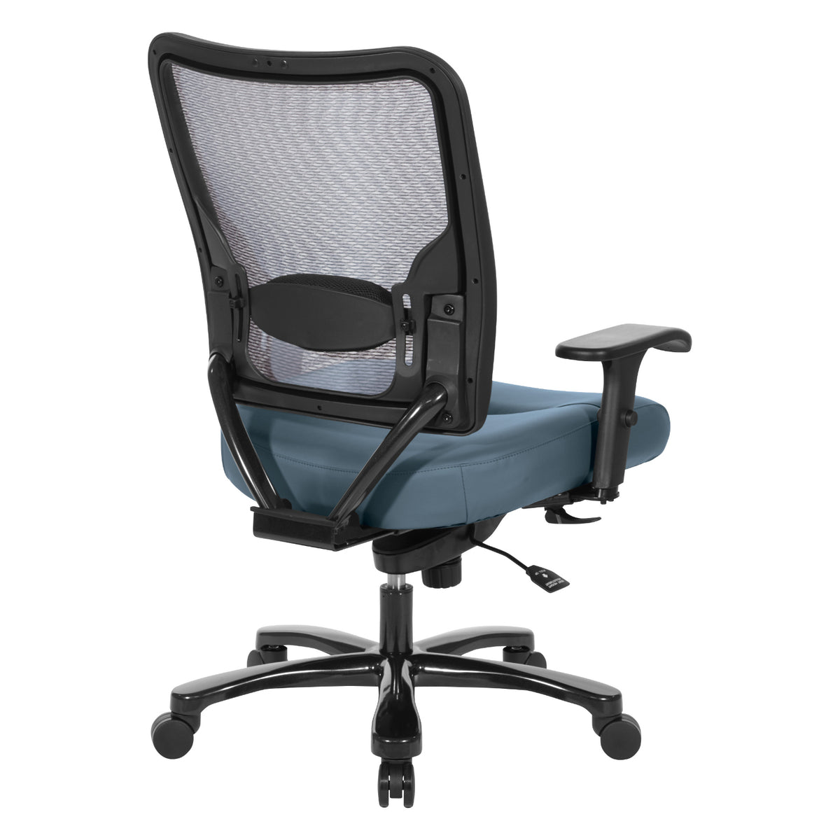 Big & Tall Double AirGrid® Back and Silver Ion Technology Dillon Seat Ergonomic Chair with Adjustable Lumbar, 2-Way Adjustable Arms and Industrial Steel Finish Base