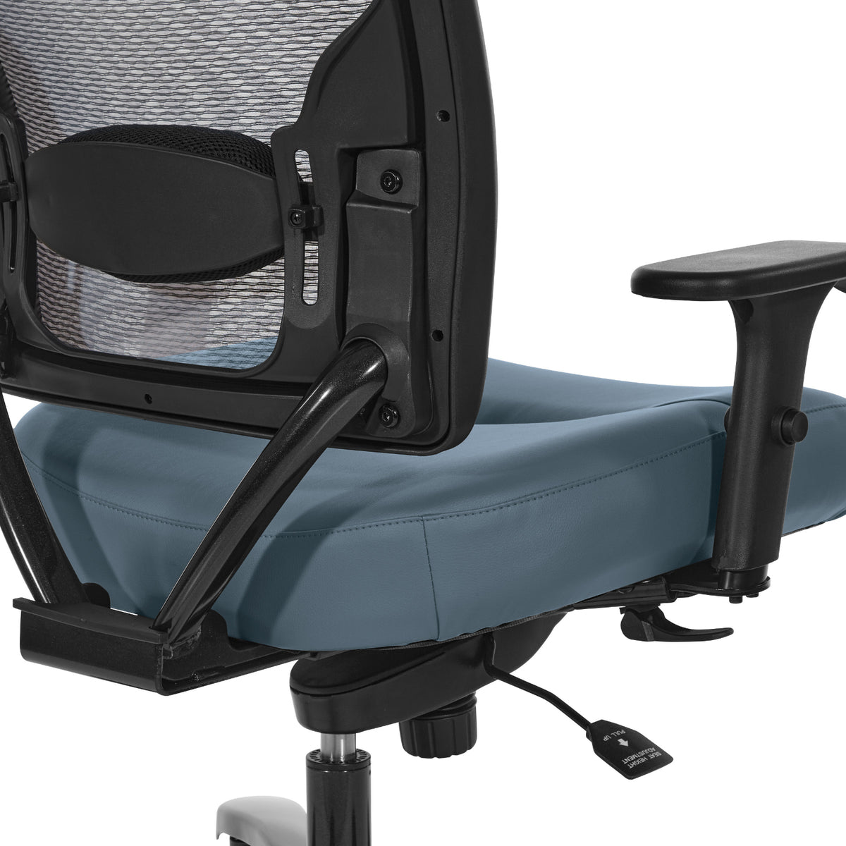 Big & Tall Double AirGrid® Back and Silver Ion Technology Dillon Seat Ergonomic Chair with Adjustable Lumbar, 2-Way Adjustable Arms and Industrial Steel Finish Base