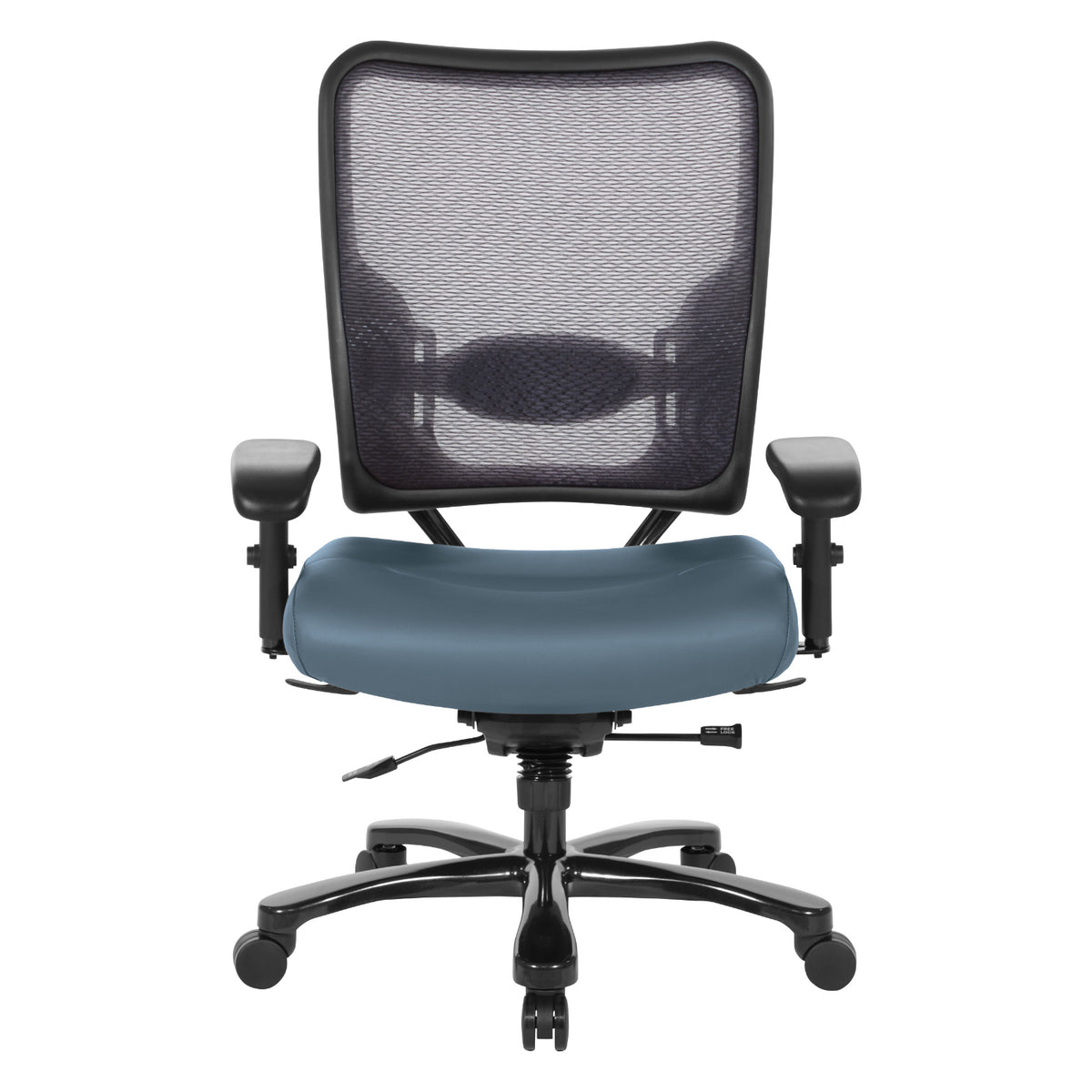 Big & Tall Double AirGrid® Back and Silver Ion Technology Dillon Seat Ergonomic Chair with Adjustable Lumbar, 2-Way Adjustable Arms and Industrial Steel Finish Base