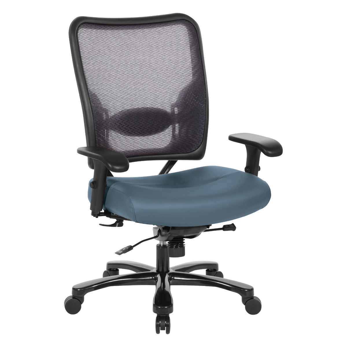 Big & Tall Double AirGrid® Back and Silver Ion Technology Dillon Seat Ergonomic Chair with Adjustable Lumbar, 2-Way Adjustable Arms and Industrial Steel Finish Base