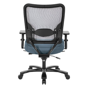 Big & Tall Double AirGrid® Back and Silver Ion Technology Dillon Seat Ergonomic Chair with Adjustable Lumbar, 2-Way Adjustable Arms and Industrial Steel Finish Base
