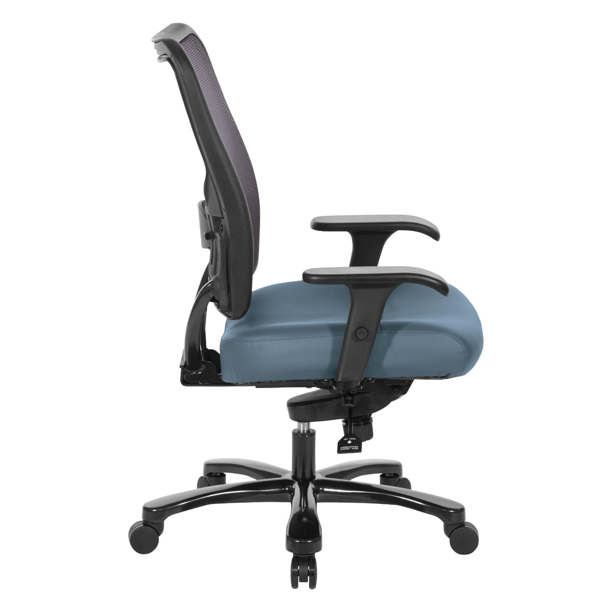 Big & Tall Double AirGrid® Back and Silver Ion Technology Dillon Seat Ergonomic Chair with Adjustable Lumbar, 2-Way Adjustable Arms and Industrial Steel Finish Base