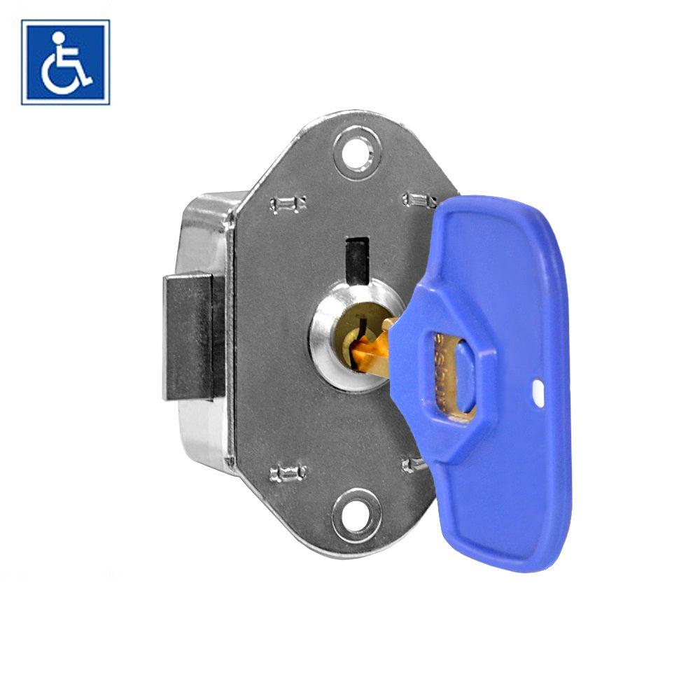 ADA Compliant Built-In Key Lock for Vented Metal Locker Door with (2) keys and (2) ADA Key Heads