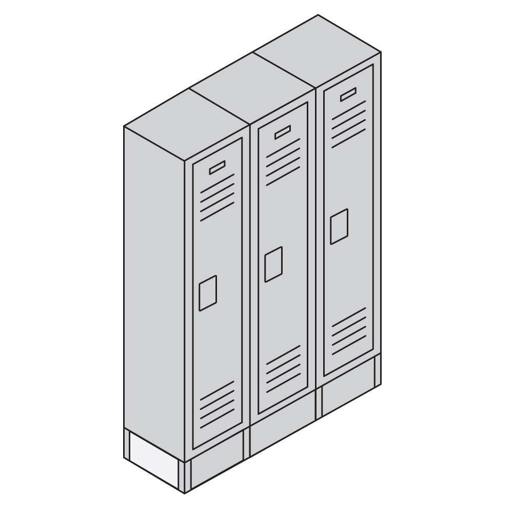 End Base for 18 Inch Deep Vented Metal Lockers