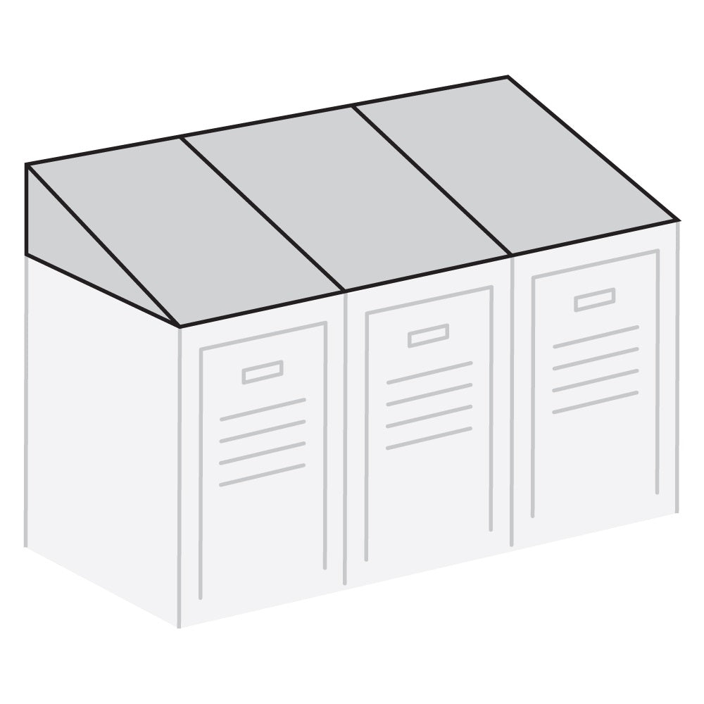 Sloping Hood for up to (3) 15 Inch Wide and 18 Inch Deep Vented Metal Lockers