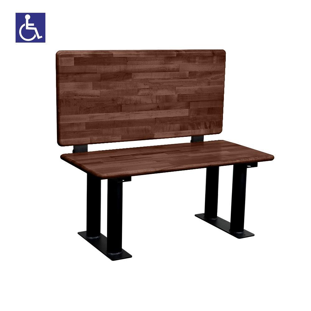 Wood ADA Locker Benches with Back Support