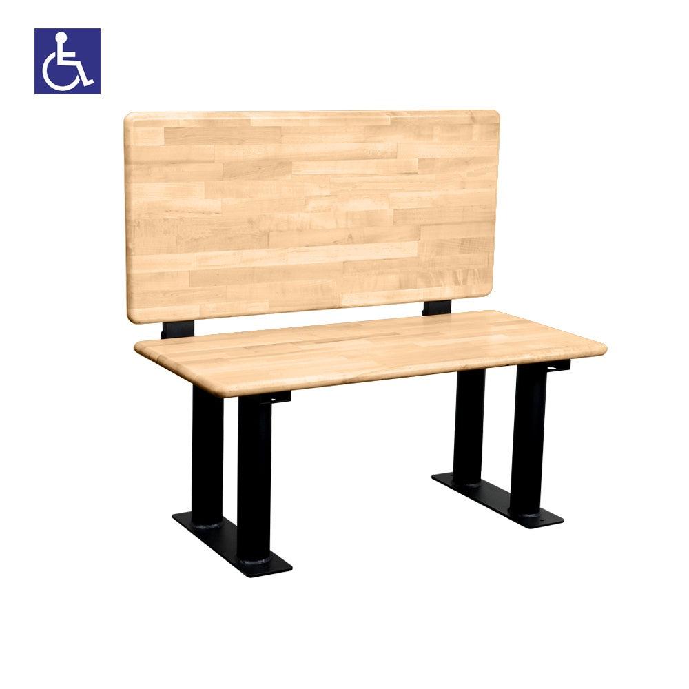 Wood ADA Locker Benches with Back Support