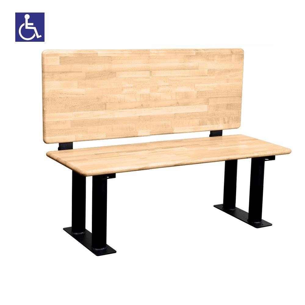 Wood ADA Locker Benches with Back Support