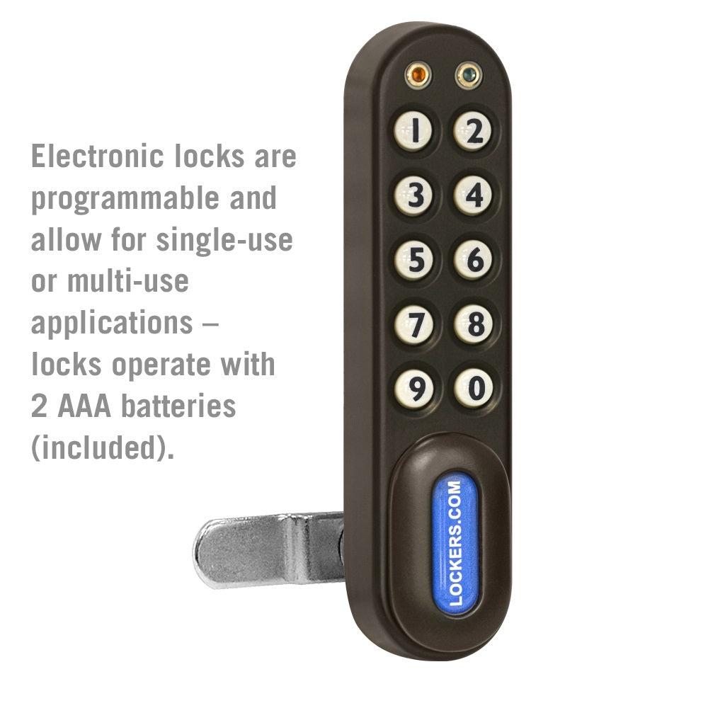 Electronic Lock, Factory Installed on Box Style Vented Metal Locker Door