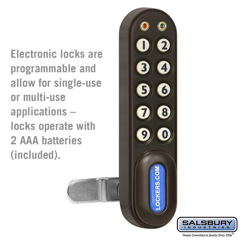 Electronic Lock, Factory Installed on Box Style Vented Metal Locker Door