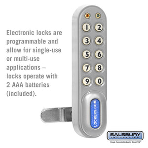 Electronic Lock, Factory Installed on Box Style Vented Metal Locker Door