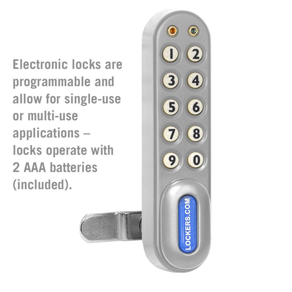 Electronic Lock, Factory Installed on Box Style Vented Metal Locker Door