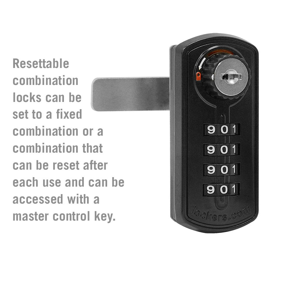 Resettable Combination Lock, Factory Installed on Vented Metal Locker Door