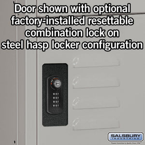 Resettable Combination Lock, Factory Installed on Vented Metal Locker Door