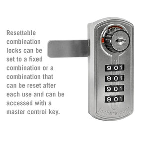 Resettable Combination Lock, Factory Installed on Vented Metal Locker Door