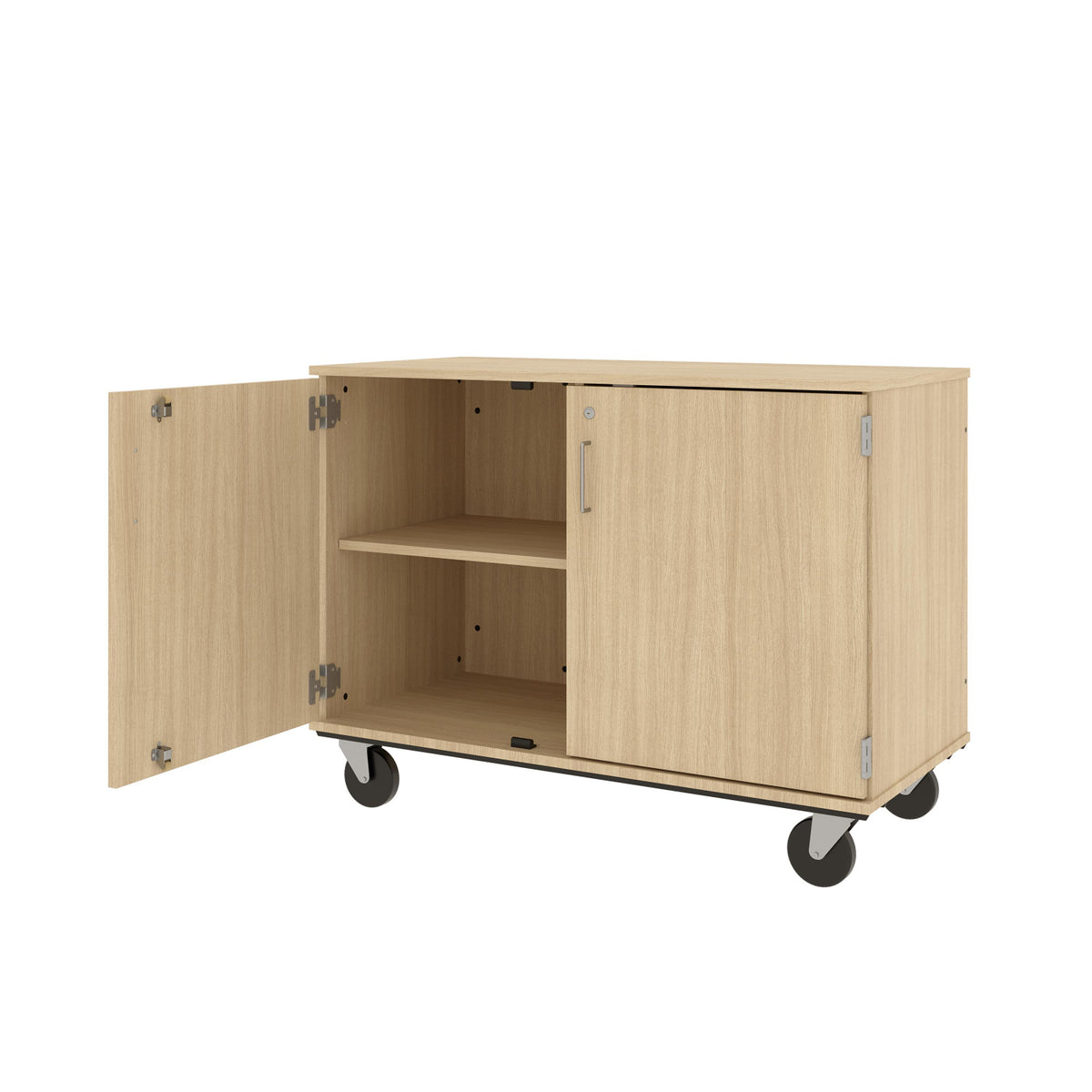 Closed Divided Mobile Shelf Storage, Lockable, 36" High
