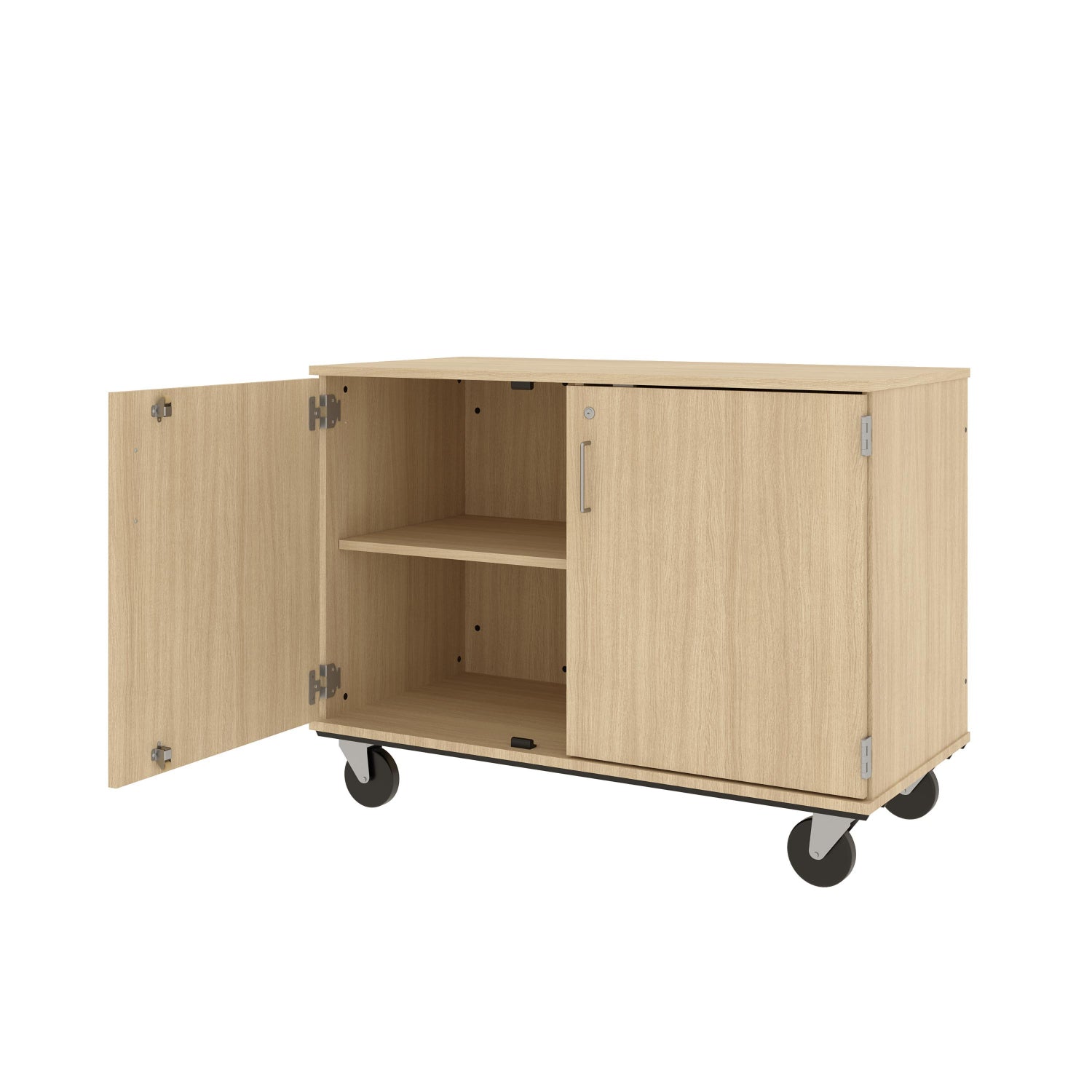 Closed Divided Mobile Shelf Storage, Lockable, 36" High
