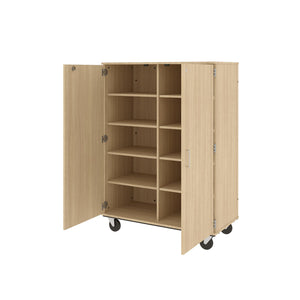 Closed Divided Mobile Storage Cabinet, 67 H, Lockable