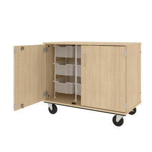 Closed Bin Mobile Storage, (9) 6" Bins, Lockable