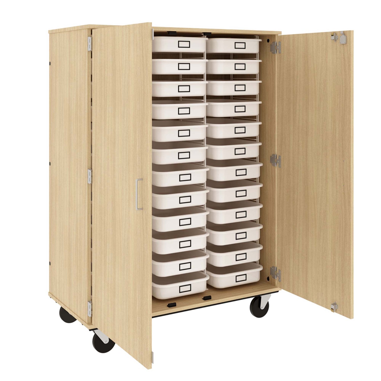 Closed Tray Mobile Storage, (36) 3.5"  Trays, Lockable