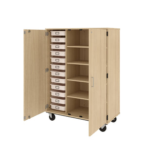 Tray And Shelf Combo Mobile Storage Cabinet, Lockable