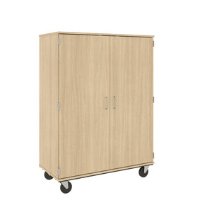 Wardrobe And Shelf Combo Mobile Storage Cabinet, Lockable
