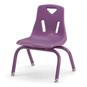 Jonti-Craft® Berries® Plastic Stacking Chair with Powder-Coated Legs, 10" Seat Height