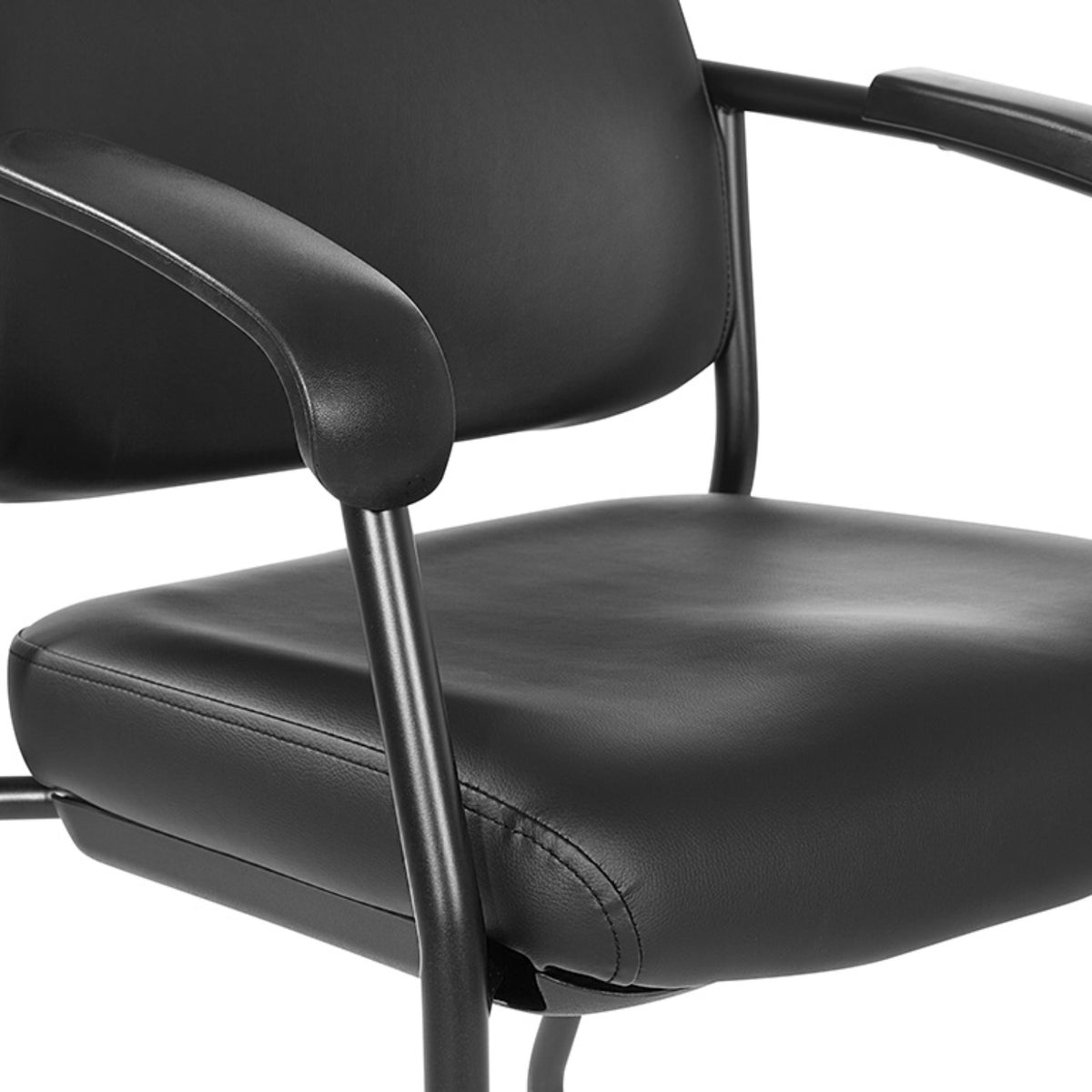 Padded Seat and Back Visitor’s Chair with Dillon Black Fabric and Black EPD Finish Frame